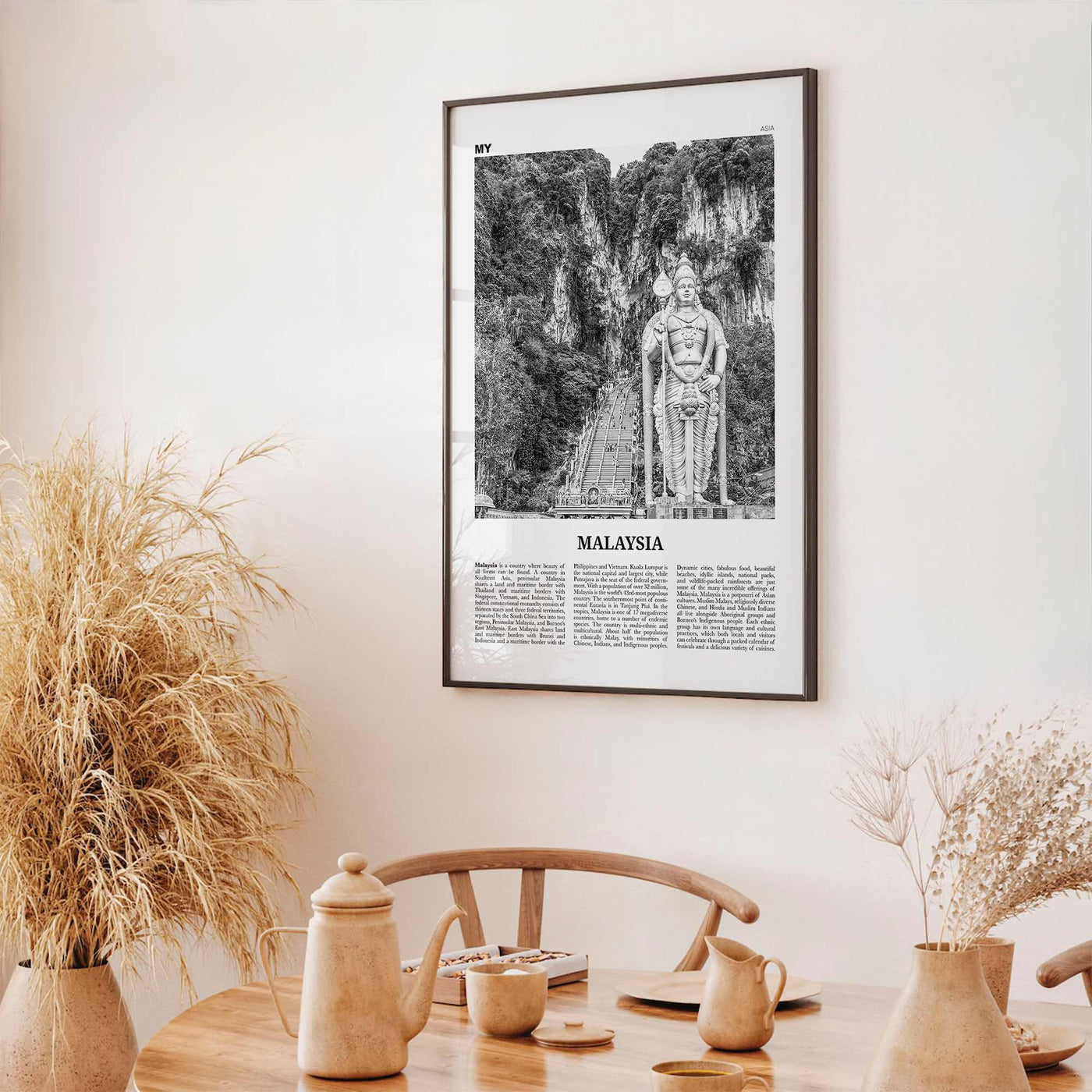 Malaysia Print Black and White, Malaysia Wall Art, Malaysia Poster, Malaysia Photo, Peninsular, Kuala Lumpur, Putrajaya, Asia