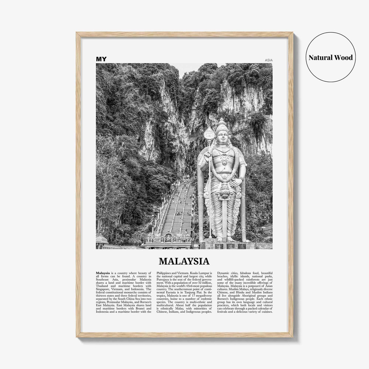 Malaysia Print Black and White, Malaysia Wall Art, Malaysia Poster, Malaysia Photo, Peninsular, Kuala Lumpur, Putrajaya, Asia