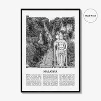 Malaysia Print Black and White, Malaysia Wall Art, Malaysia Poster, Malaysia Photo, Peninsular, Kuala Lumpur, Putrajaya, Asia