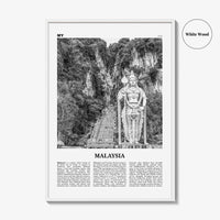 Malaysia Print Black and White, Malaysia Wall Art, Malaysia Poster, Malaysia Photo, Peninsular, Kuala Lumpur, Putrajaya, Asia