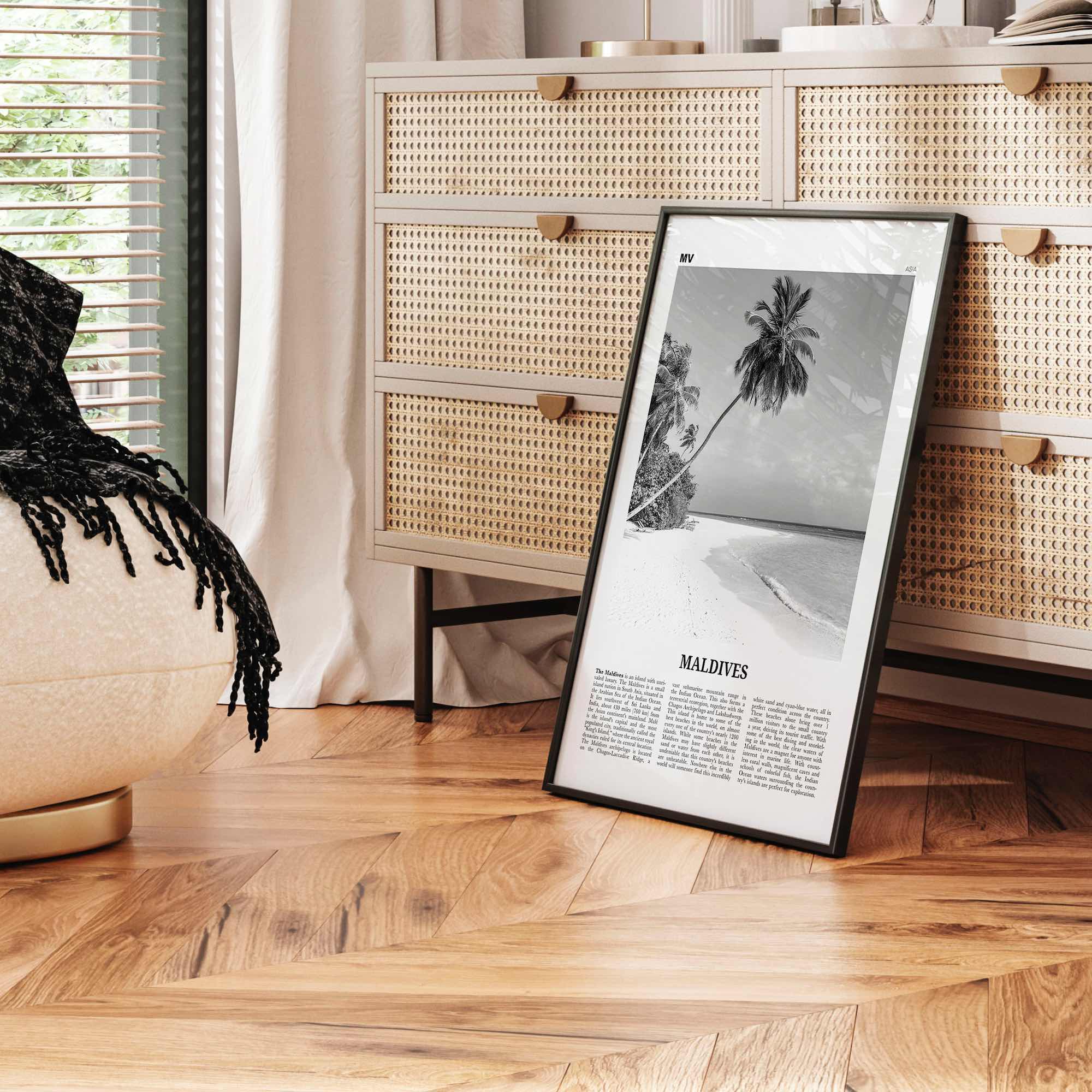 Maldives Print Black and White No 1, Maldives Wall Art, Maldives Poster, Maldives Photo, Maldives Wall Decor, Country Art Print, Malé Addu