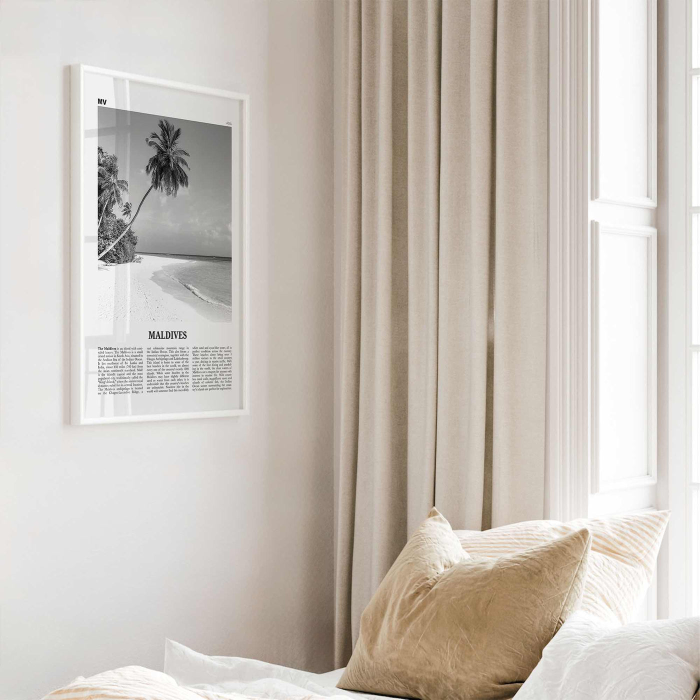 Maldives Print Black and White No 1, Maldives Wall Art, Maldives Poster, Maldives Photo, Maldives Wall Decor, Country Art Print, Malé Addu