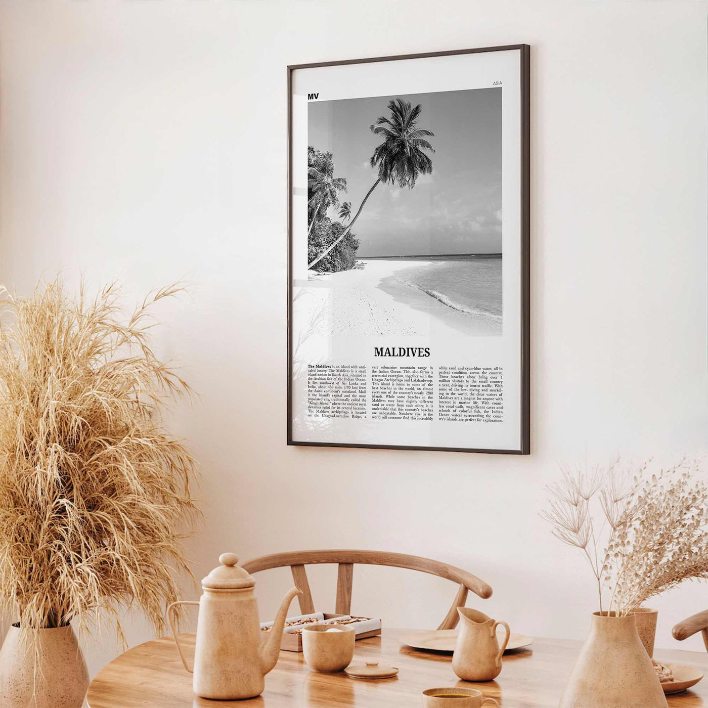 Maldives Print Black and White No 1, Maldives Wall Art, Maldives Poster, Maldives Photo, Maldives Wall Decor, Country Art Print, Malé Addu