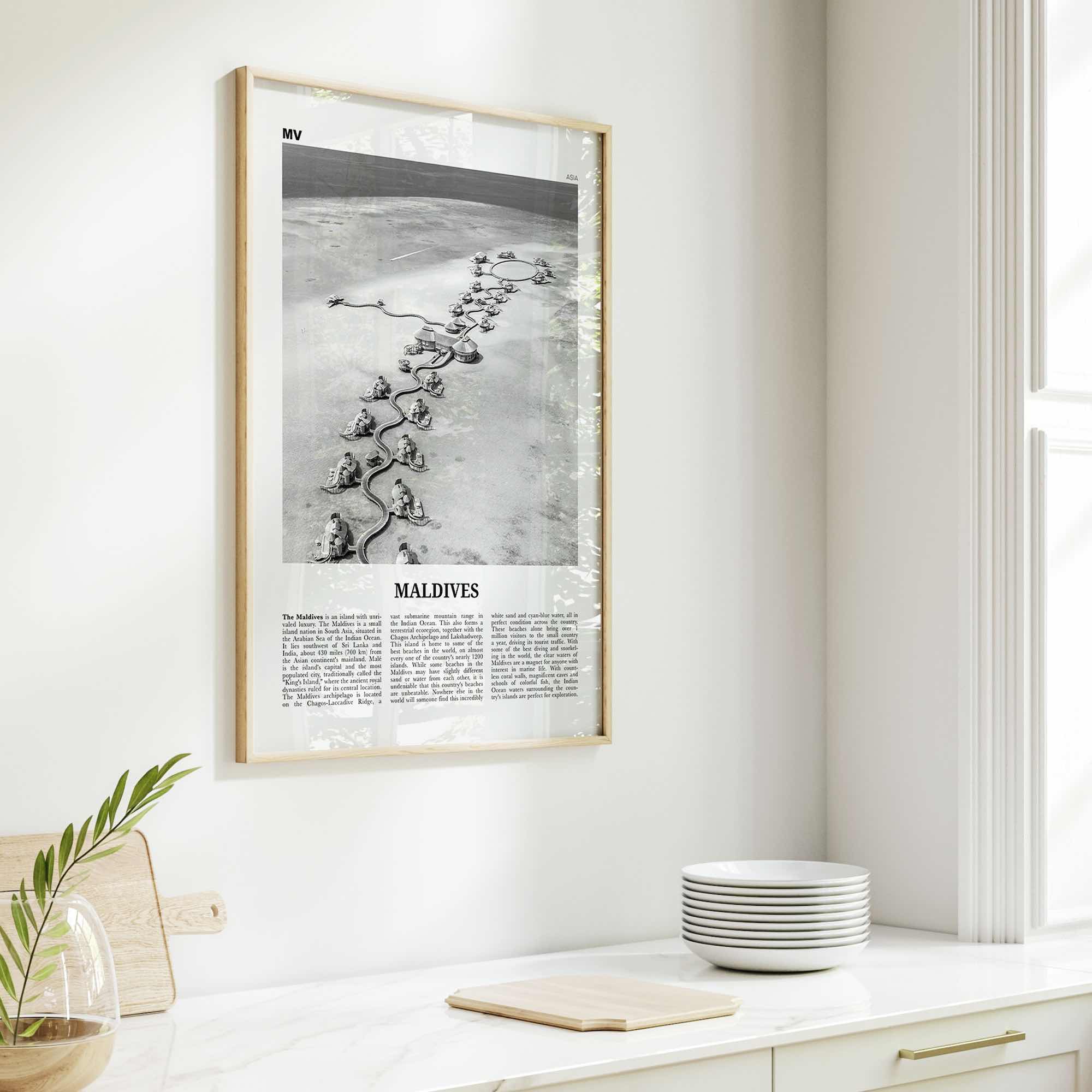 Maldives Print Black and White No 2, Maldives Wall Art, Maldives Poster, Maldives Photo, Maldives Wall Decor, Country Art Print, Malé Addu