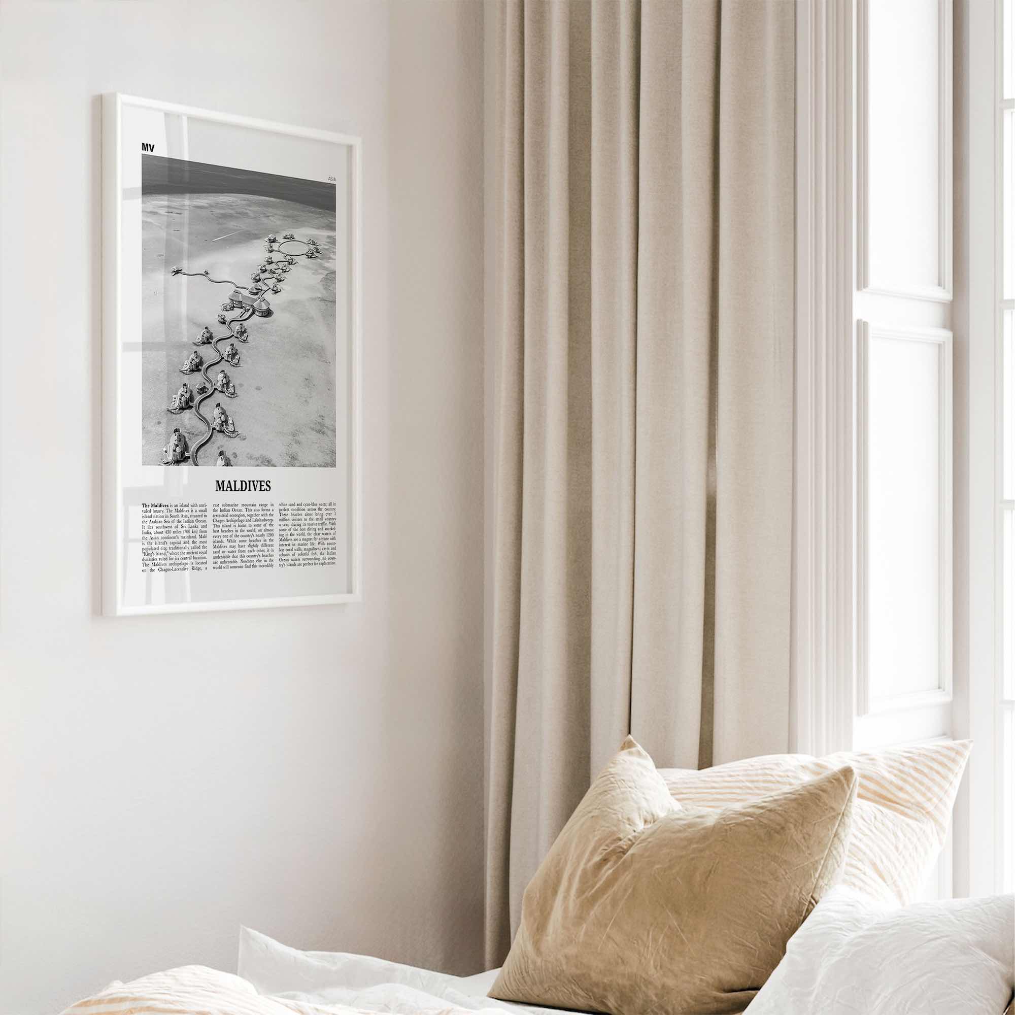 Maldives Print Black and White No 2, Maldives Wall Art, Maldives Poster, Maldives Photo, Maldives Wall Decor, Country Art Print, Malé Addu