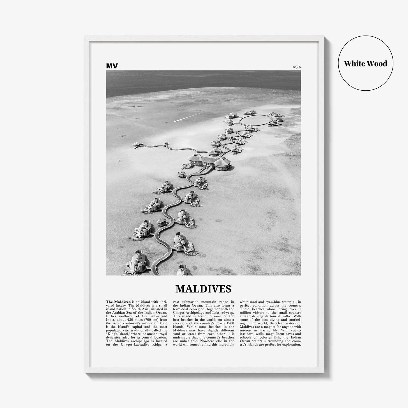 Maldives Print Black and White No 2, Maldives Wall Art, Maldives Poster, Maldives Photo, Maldives Wall Decor, Country Art Print, Malé Addu
