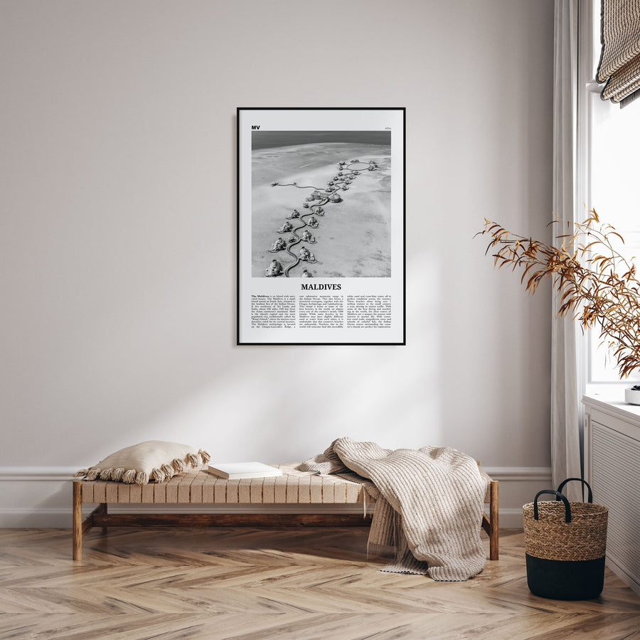 Maldives Travel B&W No 2 Poster