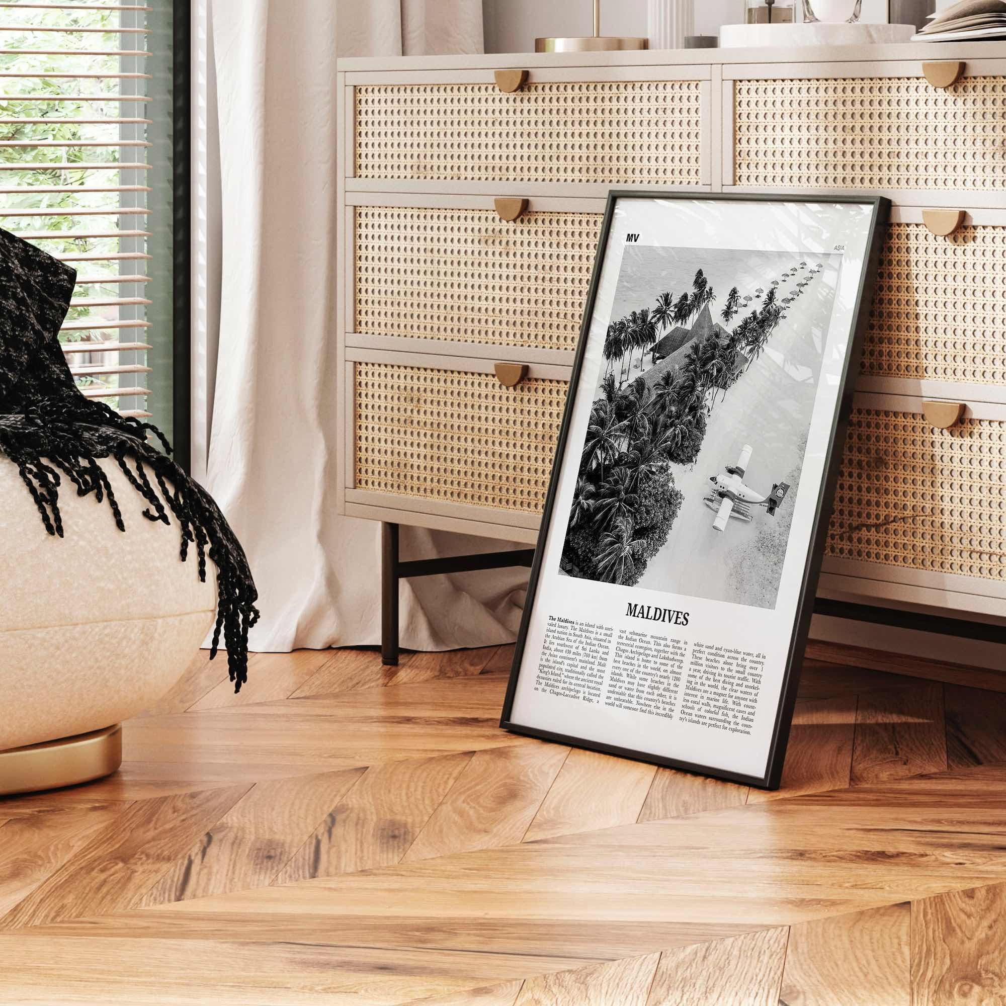 Maldives Print Black and White No 3, Maldives Wall Art, Maldives Poster, Maldives Photo, Maldives Wall Decor, Country Art Print, Malé Addu