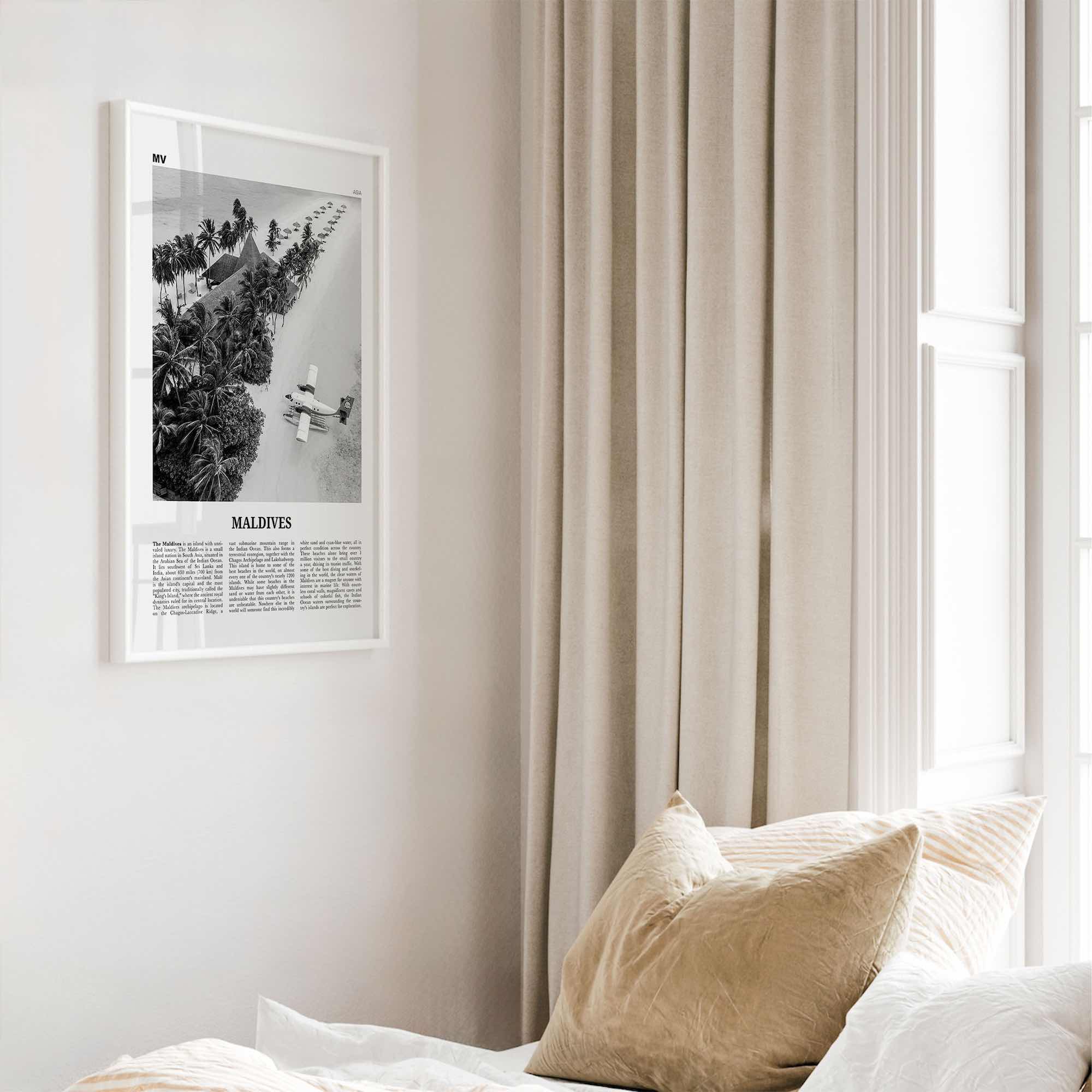 Maldives Print Black and White No 3, Maldives Wall Art, Maldives Poster, Maldives Photo, Maldives Wall Decor, Country Art Print, Malé Addu