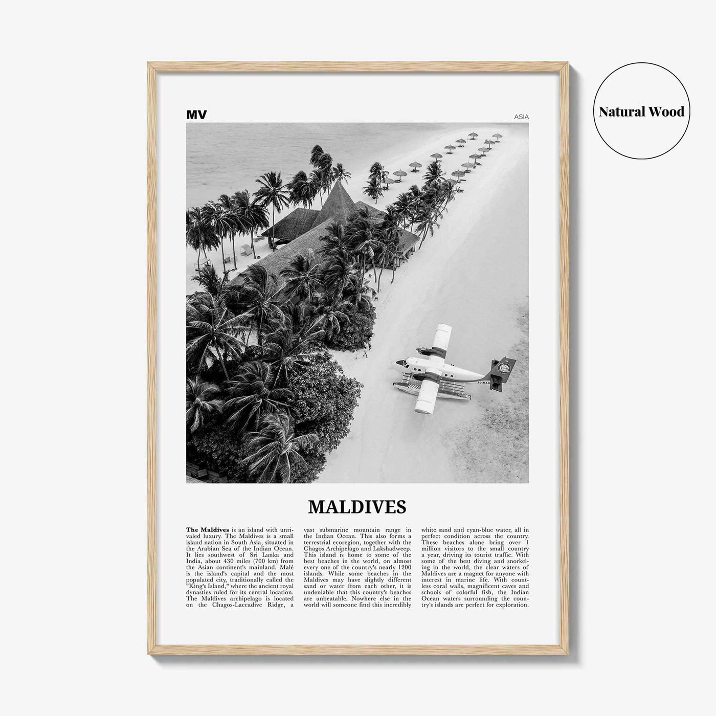 Maldives Print Black and White No 3, Maldives Wall Art, Maldives Poster, Maldives Photo, Maldives Wall Decor, Country Art Print, Malé Addu