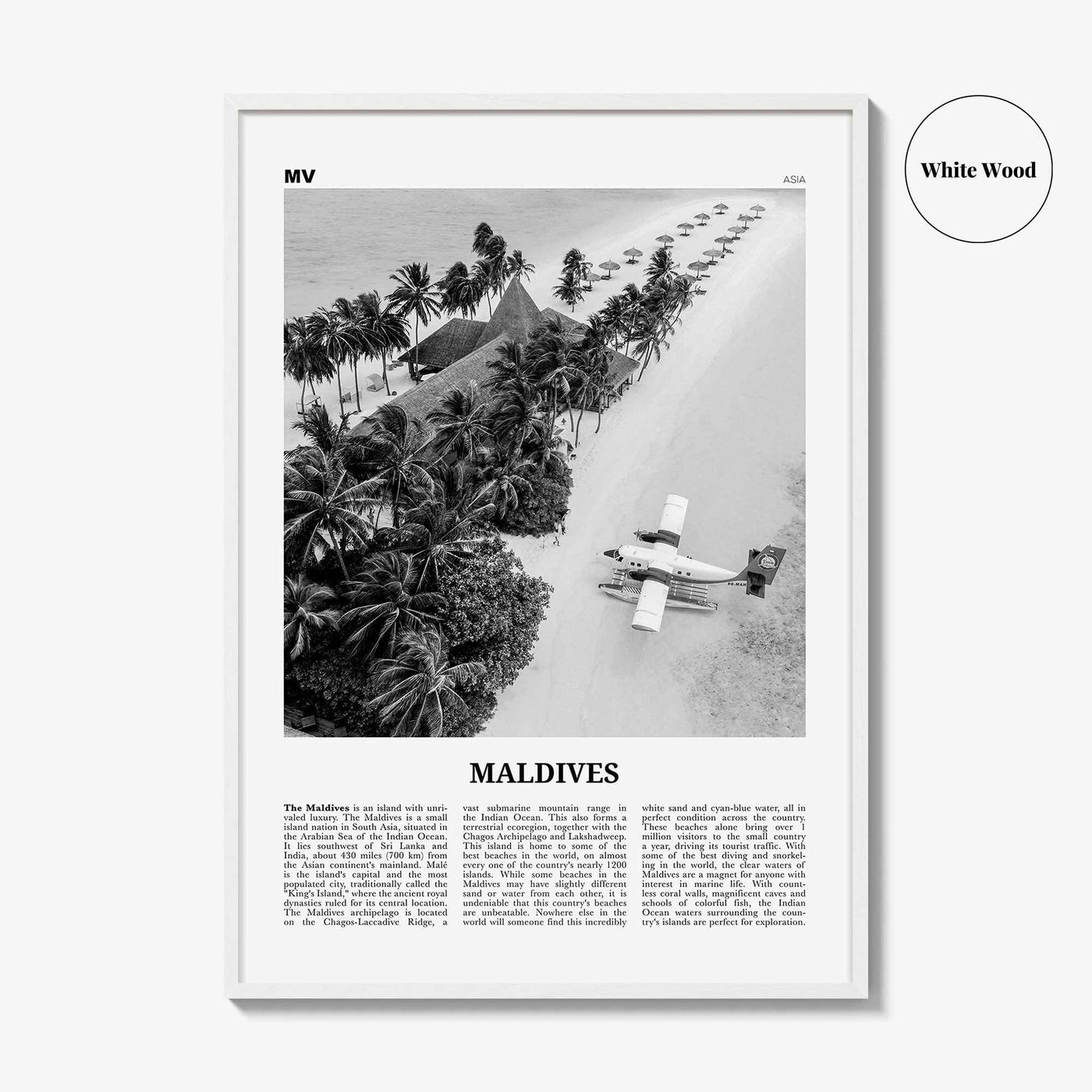 Maldives Print Black and White No 3, Maldives Wall Art, Maldives Poster, Maldives Photo, Maldives Wall Decor, Country Art Print, Malé Addu