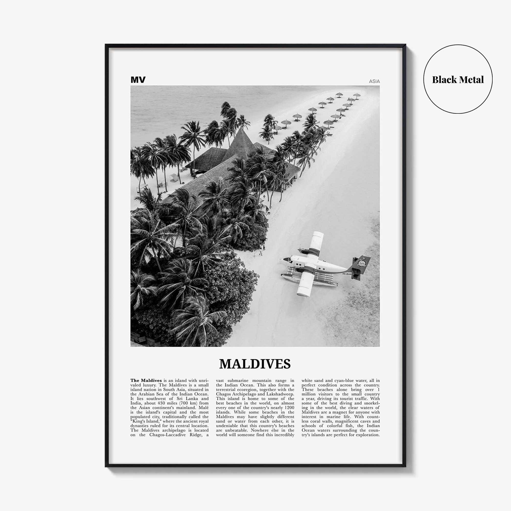 Maldives Print Black and White No 3, Maldives Wall Art, Maldives Poster, Maldives Photo, Maldives Wall Decor, Country Art Print, Malé Addu