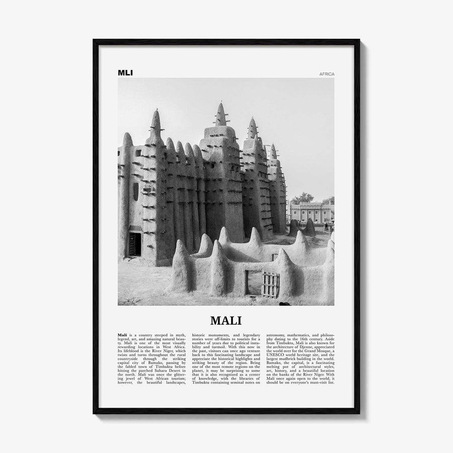 Mali Print Black and White, Mali Wall Art, Mali Poster, Mali Photo, Mali Wall Decor, Country Art Print, Africa, Bamako