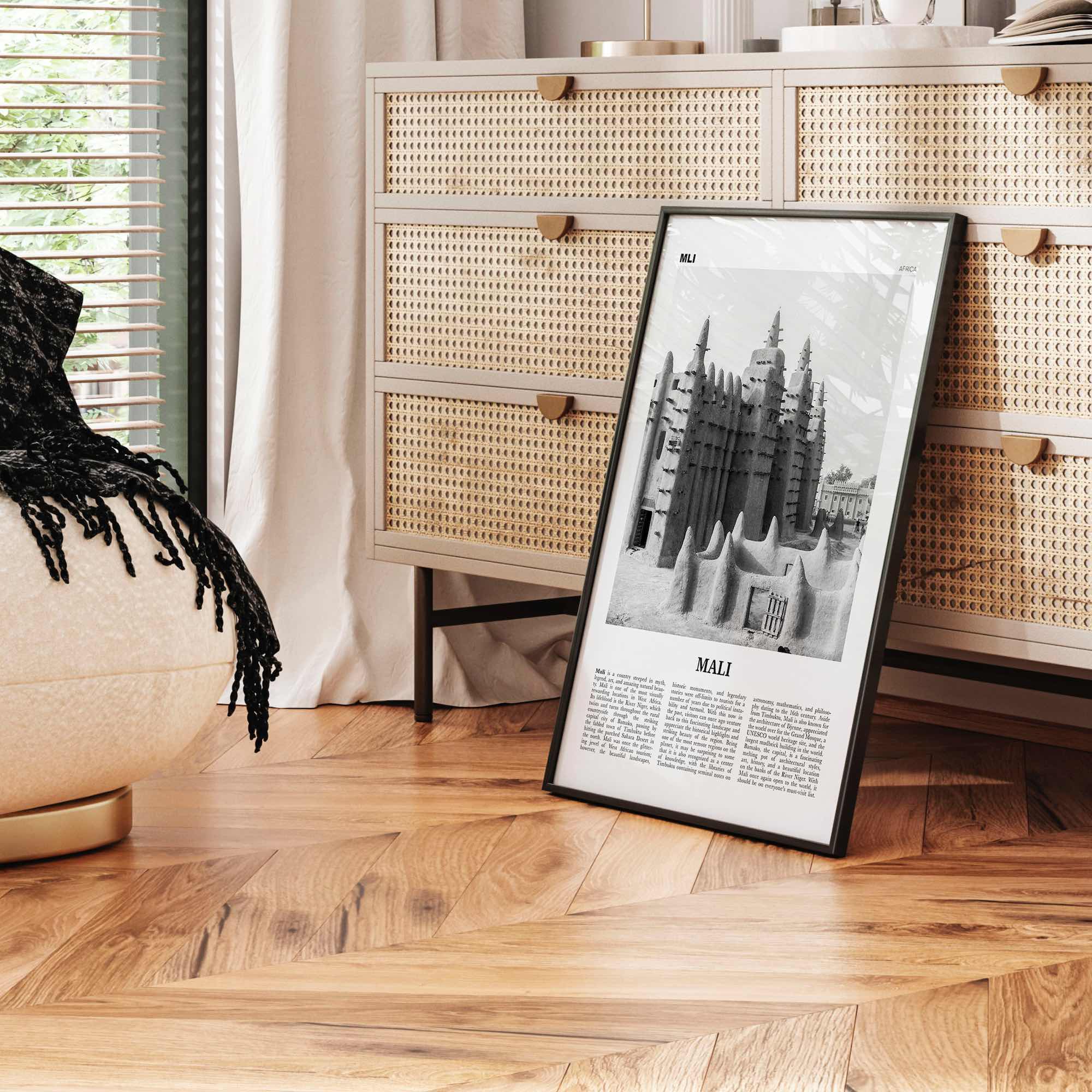 Mali Print Black and White, Mali Wall Art, Mali Poster, Mali Photo, Mali Wall Decor, Country Art Print, Africa, Bamako