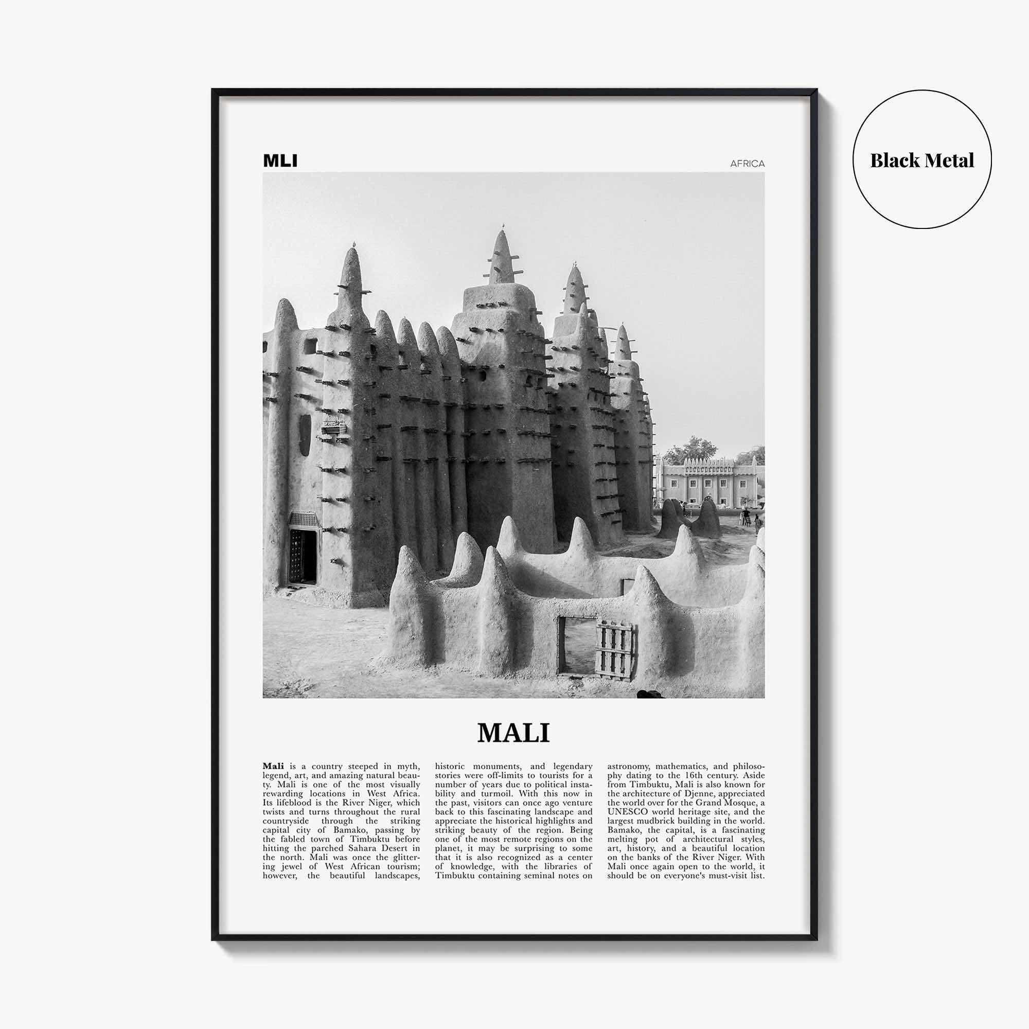 Mali Print Black and White, Mali Wall Art, Mali Poster, Mali Photo, Mali Wall Decor, Country Art Print, Africa, Bamako