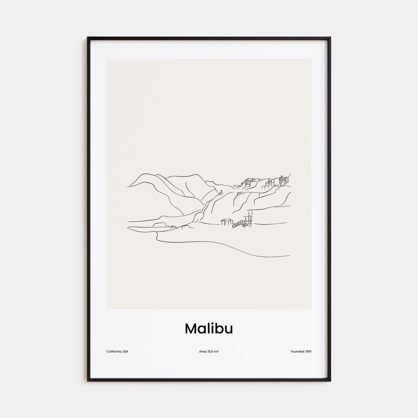 Malibu Drawn Poster