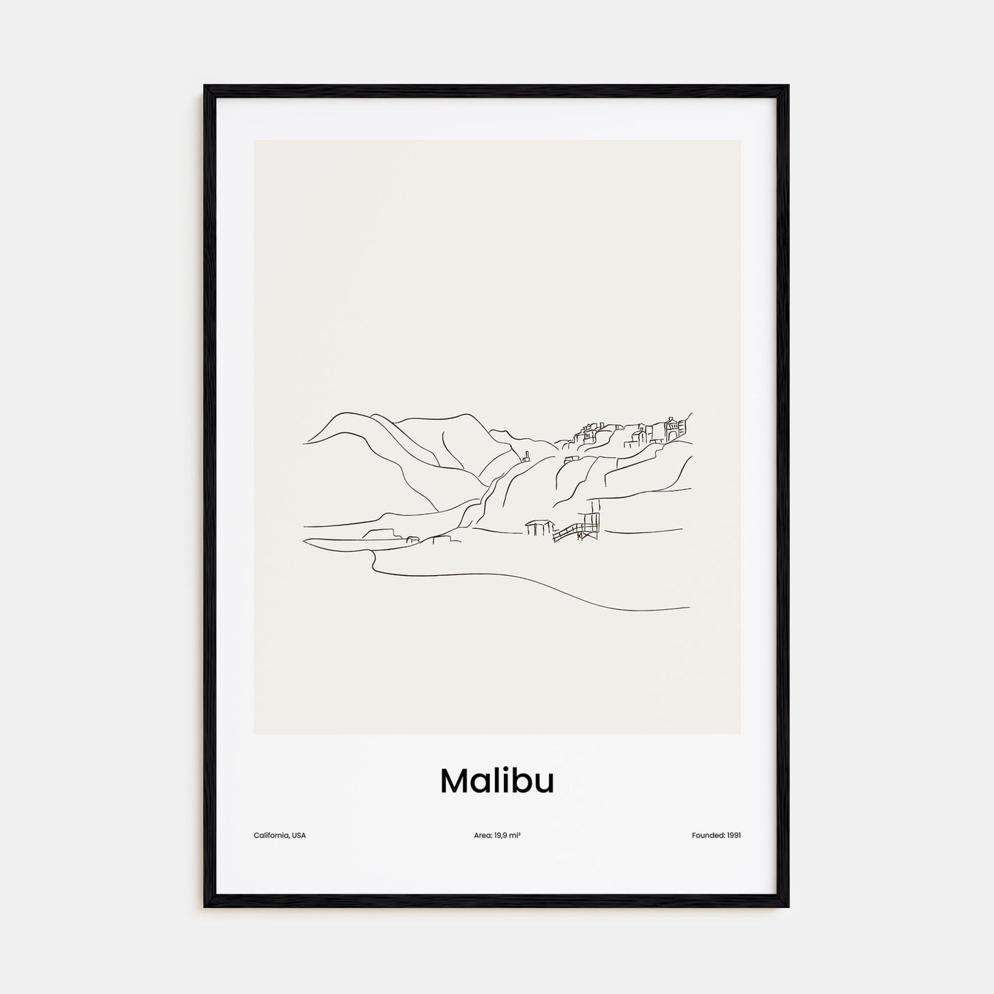 Malibu Drawn Poster