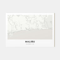 Malibu Map Landscape Poster