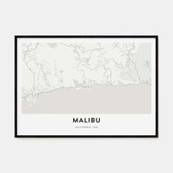 Malibu Map Landscape Poster