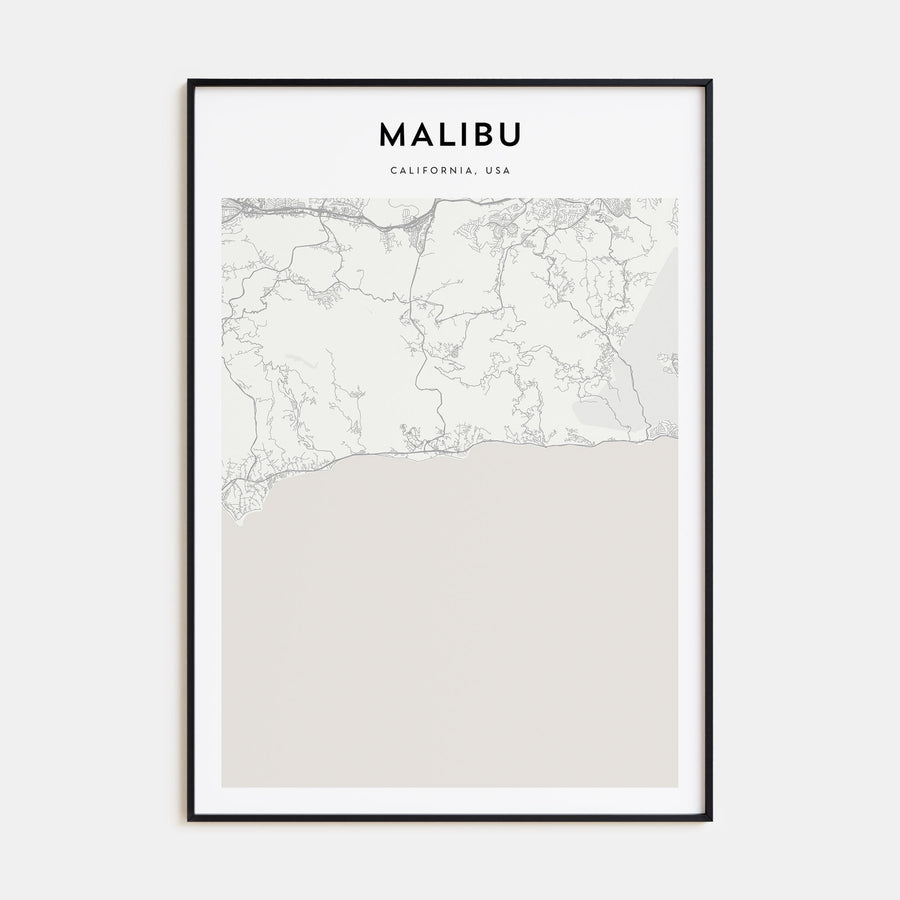Malibu Map Portrait Poster