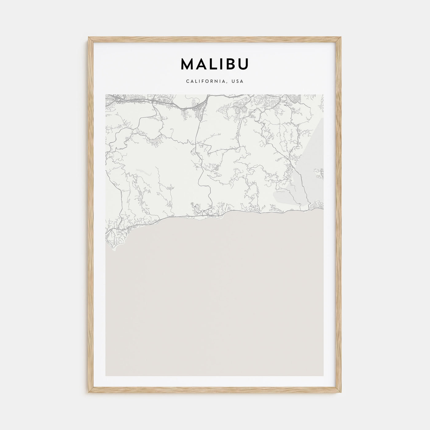 Malibu Map Portrait Poster