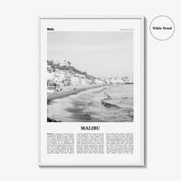Malibu Print Black and White No 1, Malibu Wall Art, Malibu Poster, Malibu Photo, Malibu Wall Decor, California, USA, United States