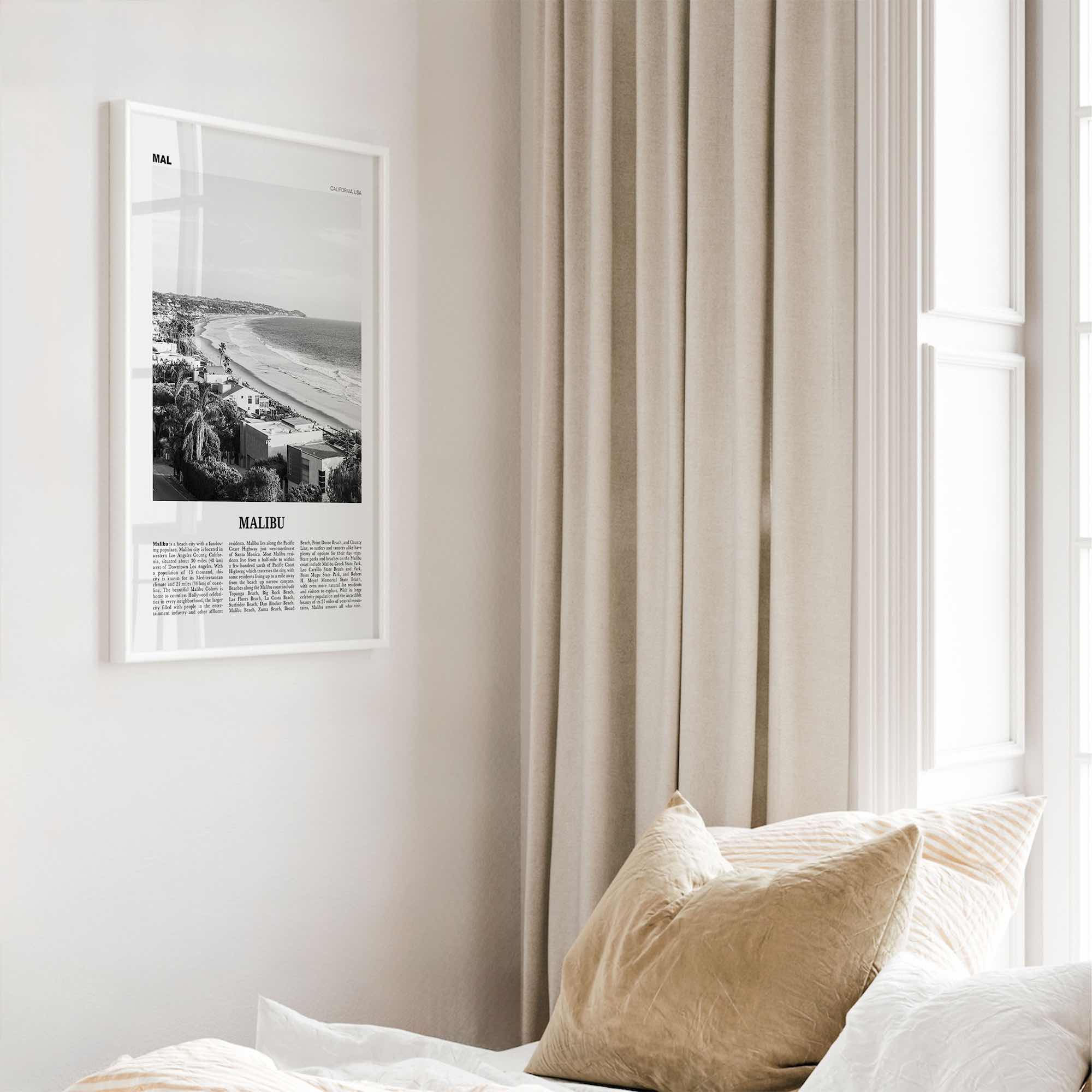 Malibu Print Black and White No 2, Malibu Wall Art, Malibu Poster, Malibu Photo, Malibu Wall Decor, California, USA, United States