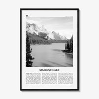 Maligne Lake Print Black and White, Maligne Lake Wall Art, Maligne Lake Poster, Maligne Lake Photo, Maligne Lake Décor, Maligne Lake Map