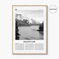 Maligne Lake Print Black and White, Maligne Lake Wall Art, Maligne Lake Poster, Maligne Lake Photo, Maligne Lake Décor, Maligne Lake Map