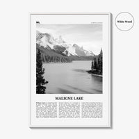 Maligne Lake Print Black and White, Maligne Lake Wall Art, Maligne Lake Poster, Maligne Lake Photo, Maligne Lake Décor, Maligne Lake Map