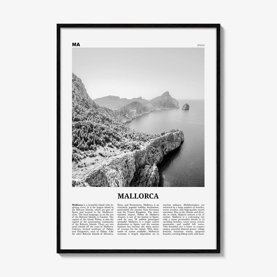 Mallorca Print Black and White No 1, Mallorca Wall Art, Mallorca Poster, Mallorca Photo, Spain, Majorca, Balearic Islands, Palma, España