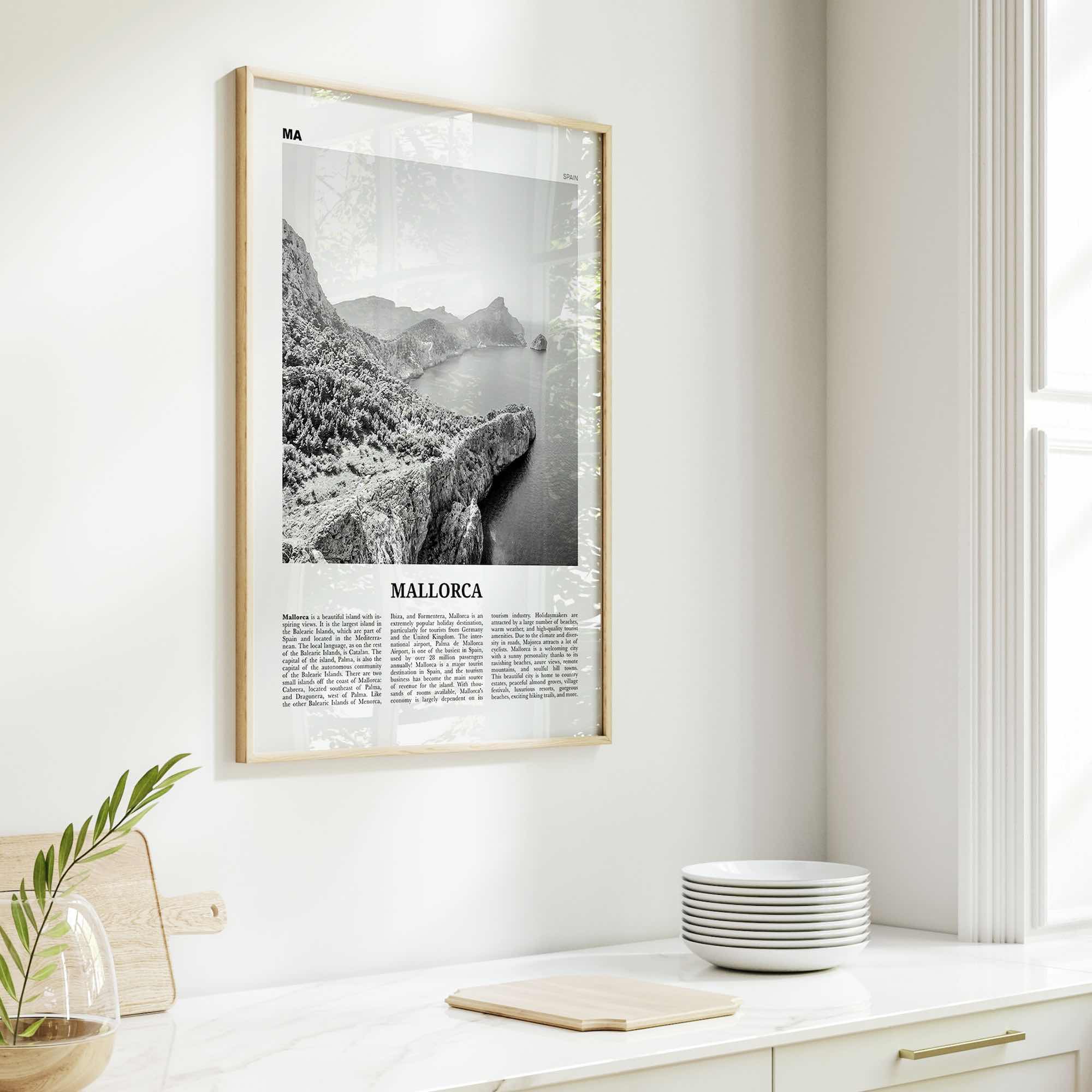 Mallorca Print Black and White No 1, Mallorca Wall Art, Mallorca Poster, Mallorca Photo, Spain, Majorca, Balearic Islands, Palma, España