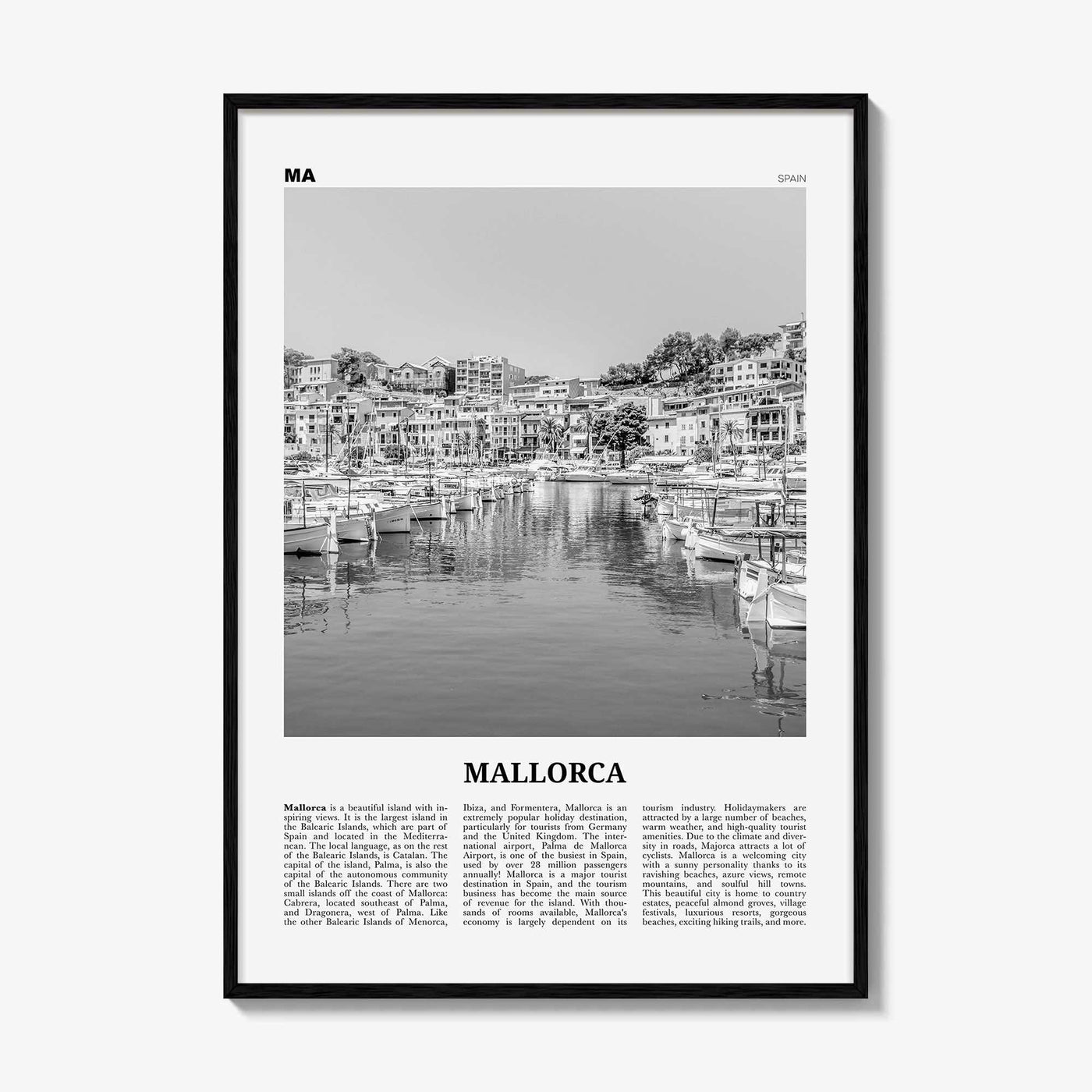 Mallorca Print Black and White No 2, Mallorca Wall Art, Mallorca Poster, Mallorca Photo, Spain, Majorca, Balearic Islands, Palma, España