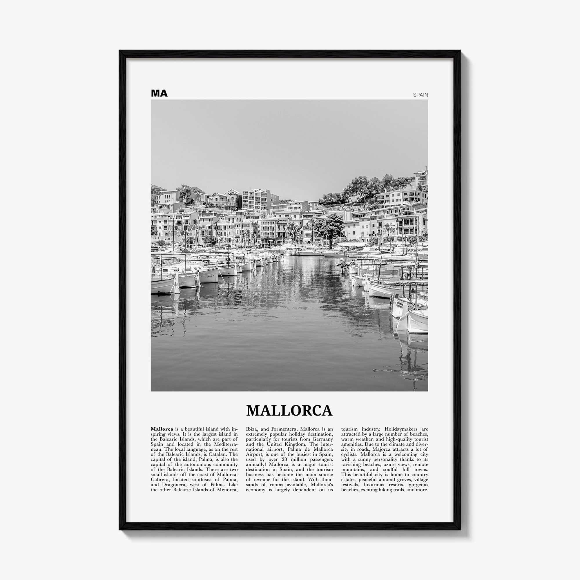 Mallorca Print Black and White No 2, Mallorca Wall Art, Mallorca Poster, Mallorca Photo, Spain, Majorca, Balearic Islands, Palma, España