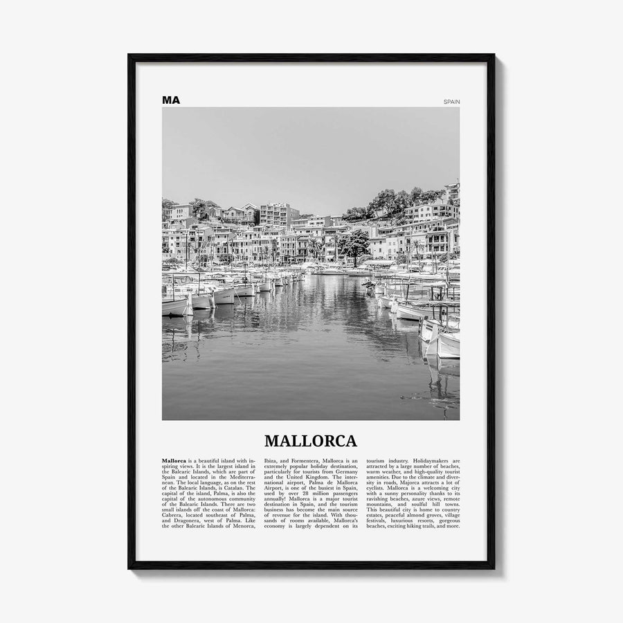 Mallorca Print Black and White No 2, Mallorca Wall Art, Mallorca Poster, Mallorca Photo, Spain, Majorca, Balearic Islands, Palma, España