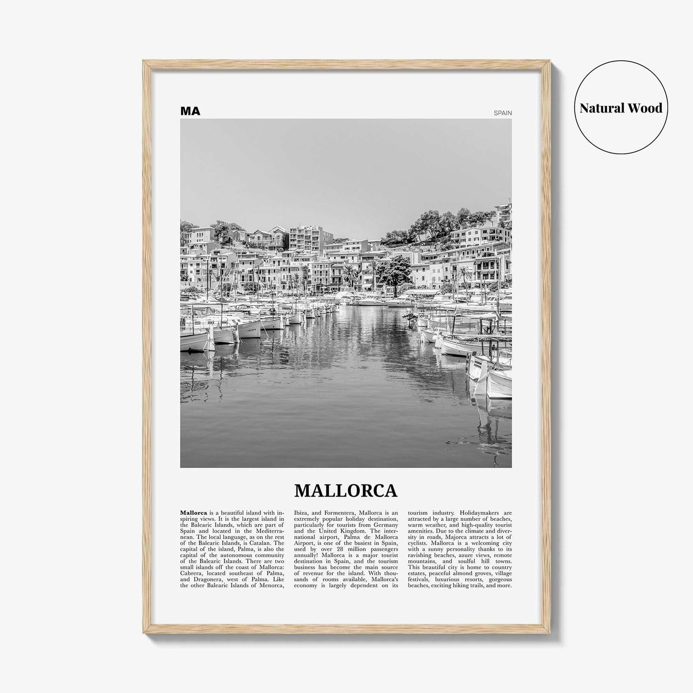 Mallorca Print Black and White No 2, Mallorca Wall Art, Mallorca Poster, Mallorca Photo, Spain, Majorca, Balearic Islands, Palma, España
