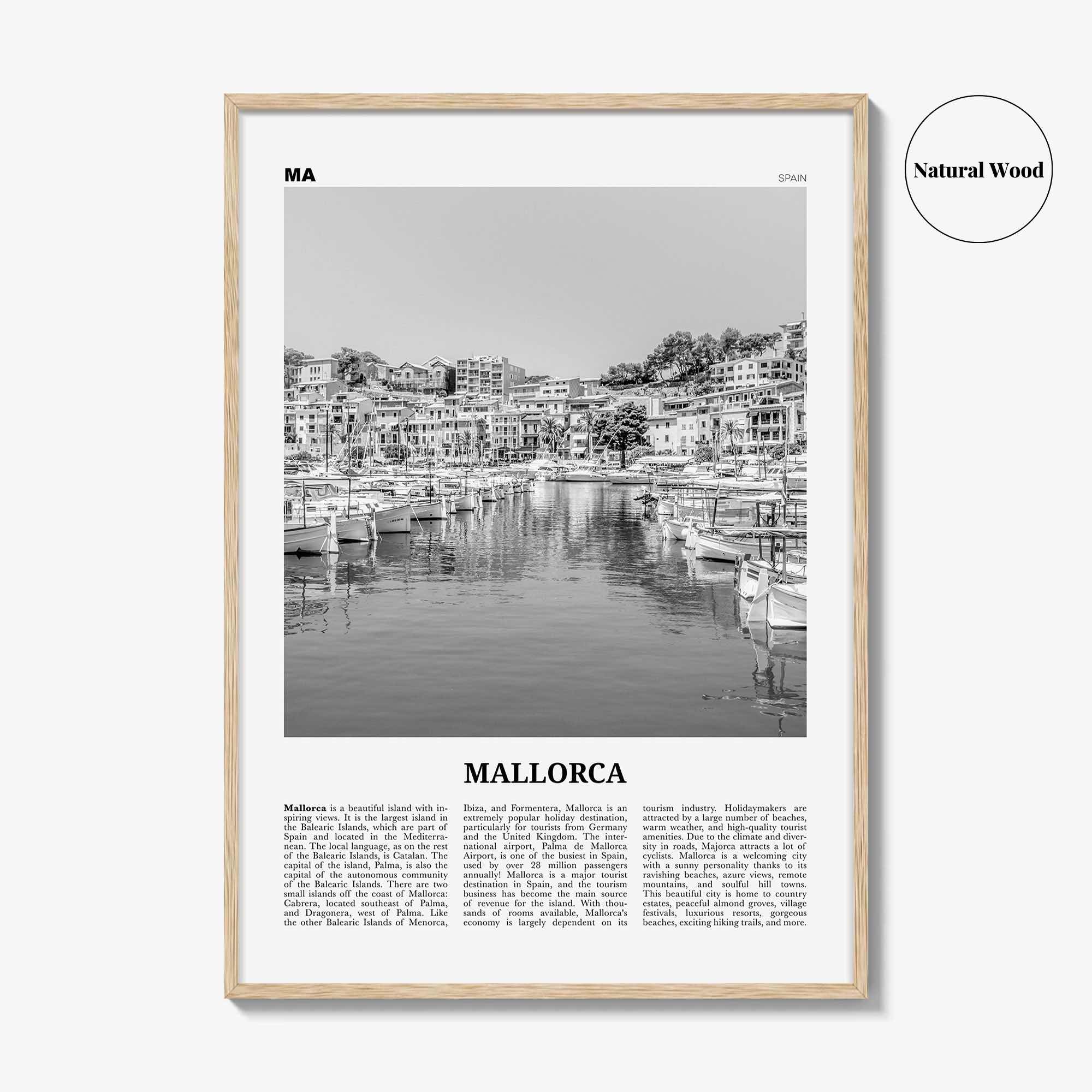 Mallorca Print Black and White No 2, Mallorca Wall Art, Mallorca Poster, Mallorca Photo, Spain, Majorca, Balearic Islands, Palma, España