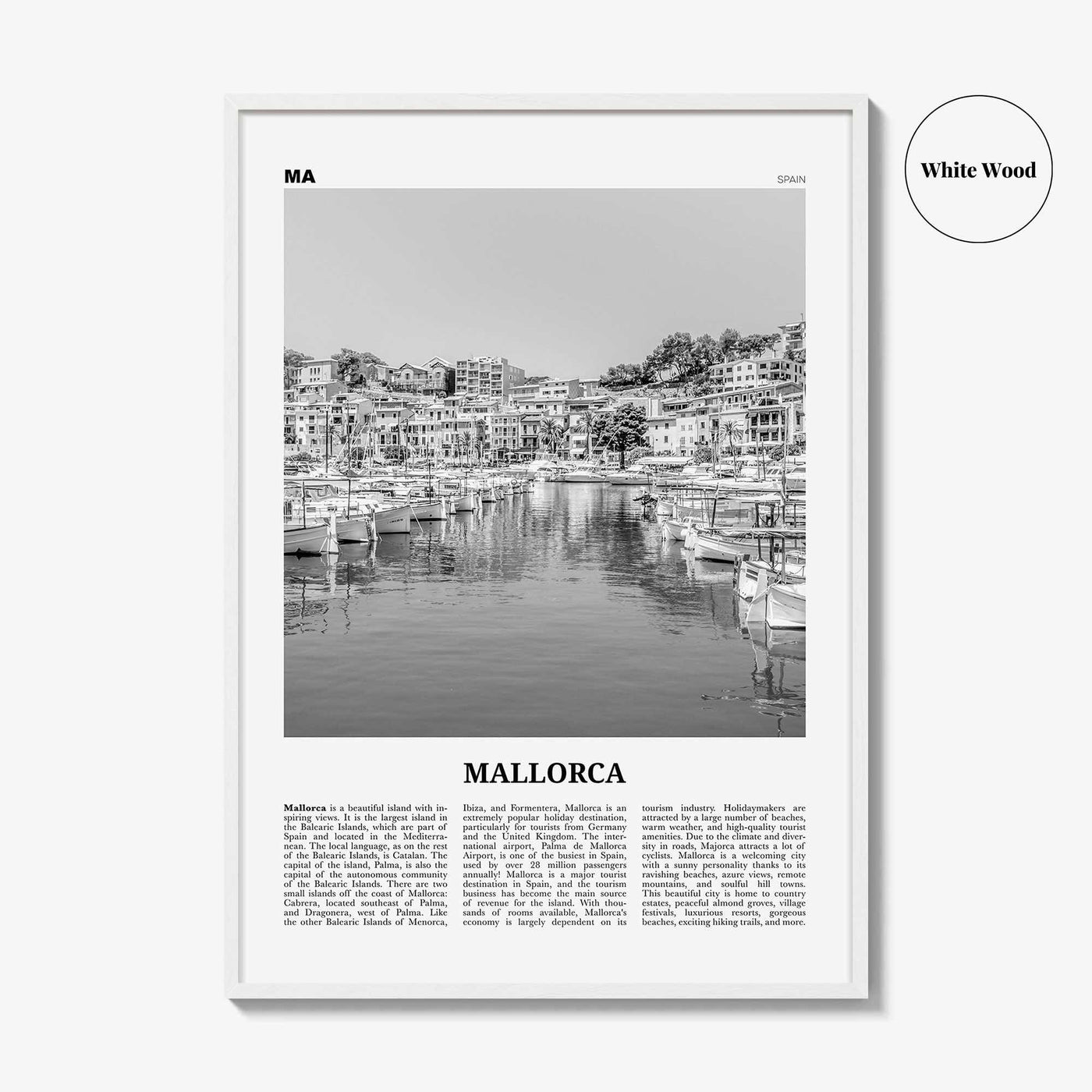 Mallorca Print Black and White No 2, Mallorca Wall Art, Mallorca Poster, Mallorca Photo, Spain, Majorca, Balearic Islands, Palma, España