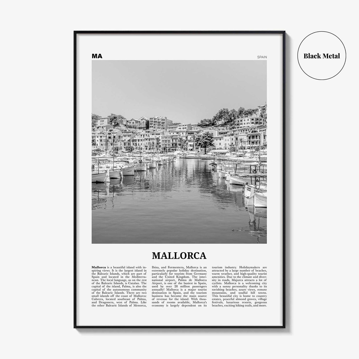 Mallorca Print Black and White No 2, Mallorca Wall Art, Mallorca Poster, Mallorca Photo, Spain, Majorca, Balearic Islands, Palma, España