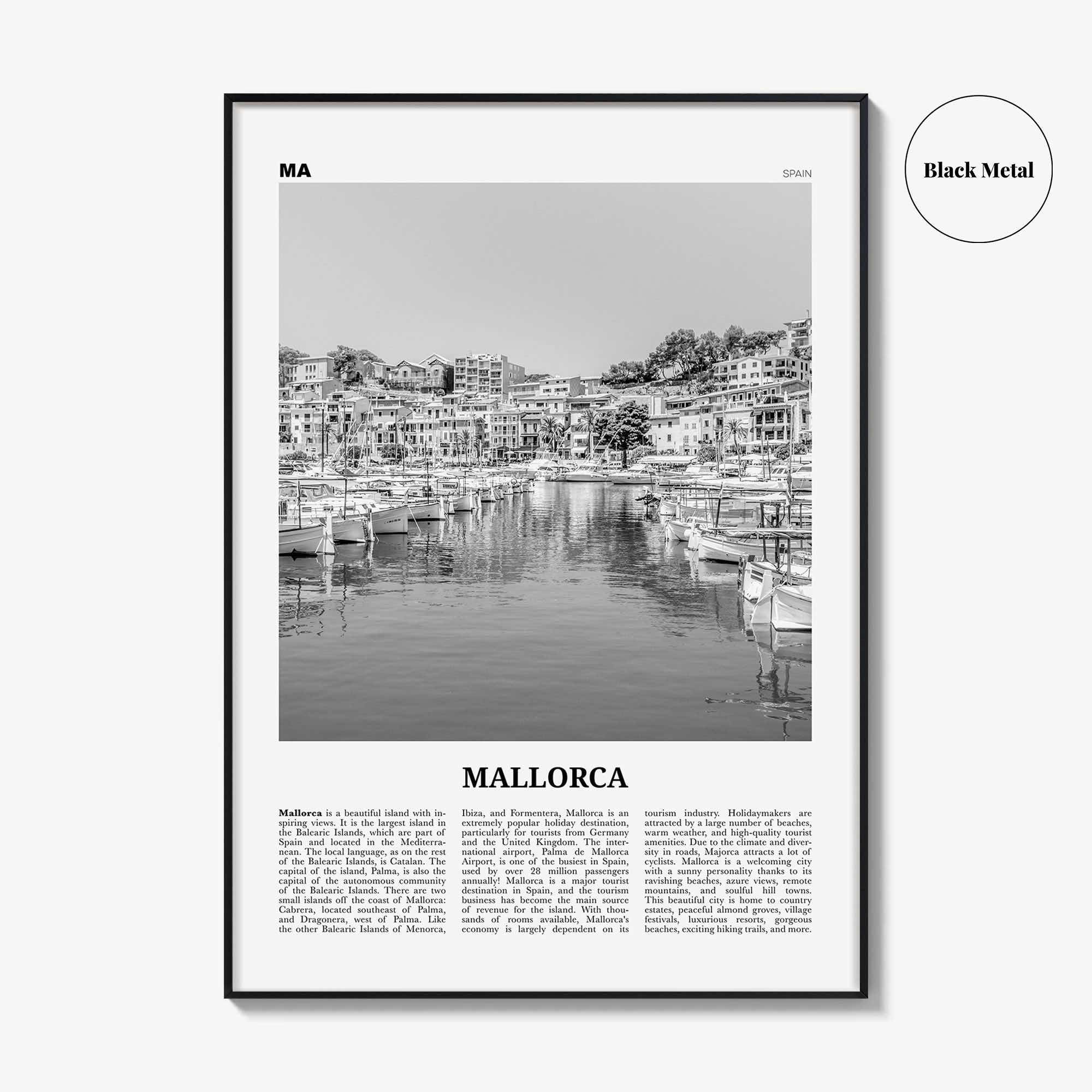 Mallorca Print Black and White No 2, Mallorca Wall Art, Mallorca Poster, Mallorca Photo, Spain, Majorca, Balearic Islands, Palma, España