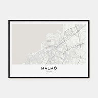 Malmö Map Landscape Poster