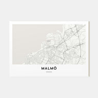 Malmö Map Landscape Poster