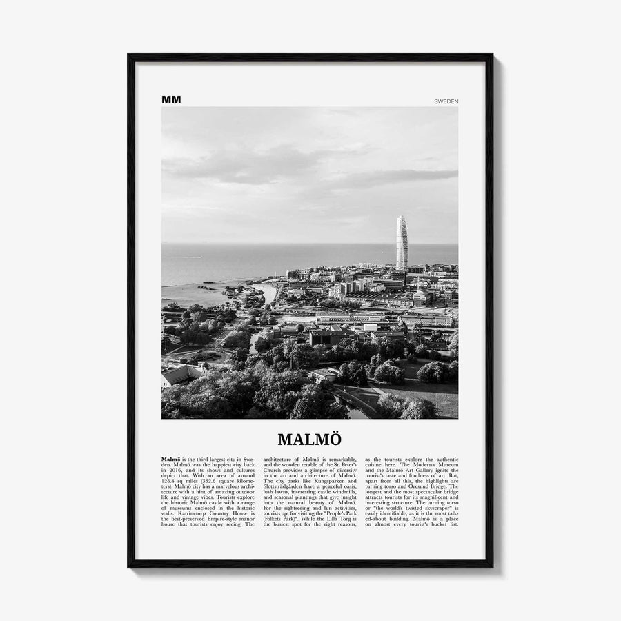 Malmo Print Black and White, Malmö Wall Art, Malmö Poster, Malmö Photo, Malmö Wall Décor, Malmö Map, Sweden