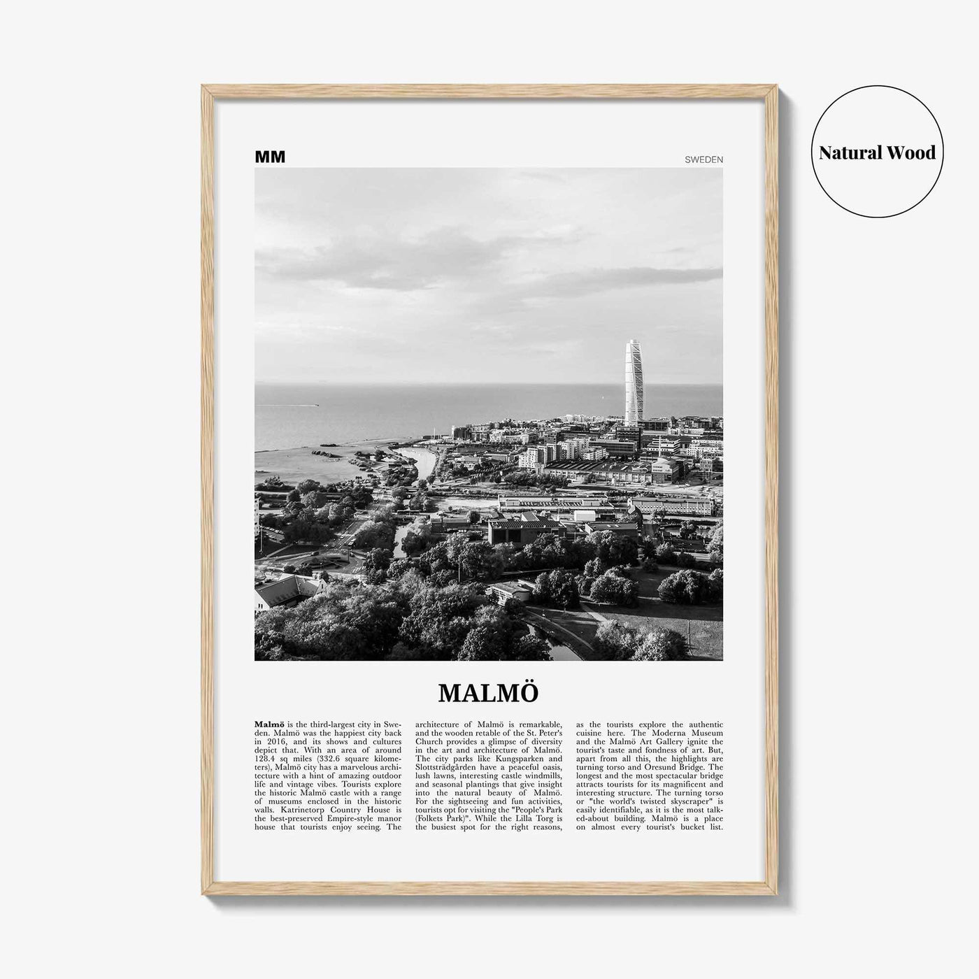 Malmo Print Black and White, Malmö Wall Art, Malmö Poster, Malmö Photo, Malmö Wall Décor, Malmö Map, Sweden