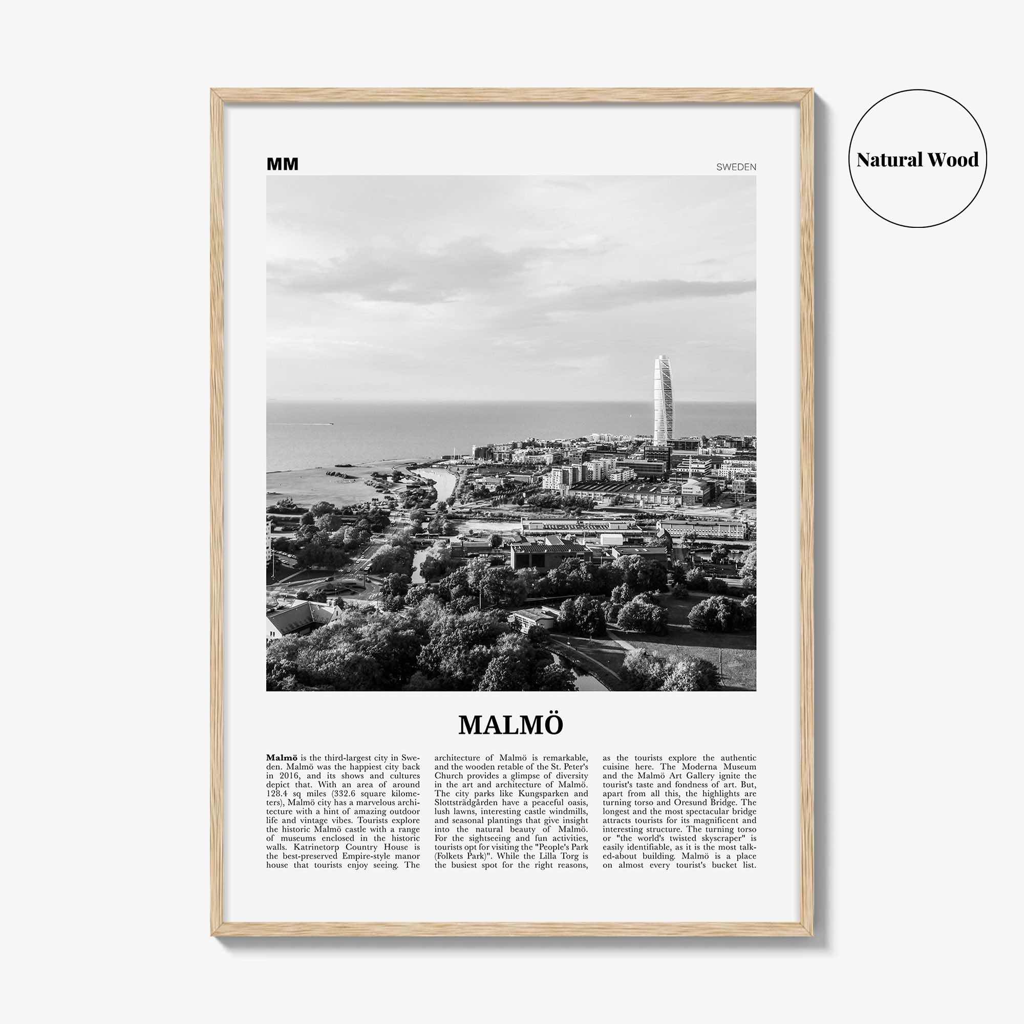 Malmo Print Black and White, Malmö Wall Art, Malmö Poster, Malmö Photo, Malmö Wall Décor, Malmö Map, Sweden