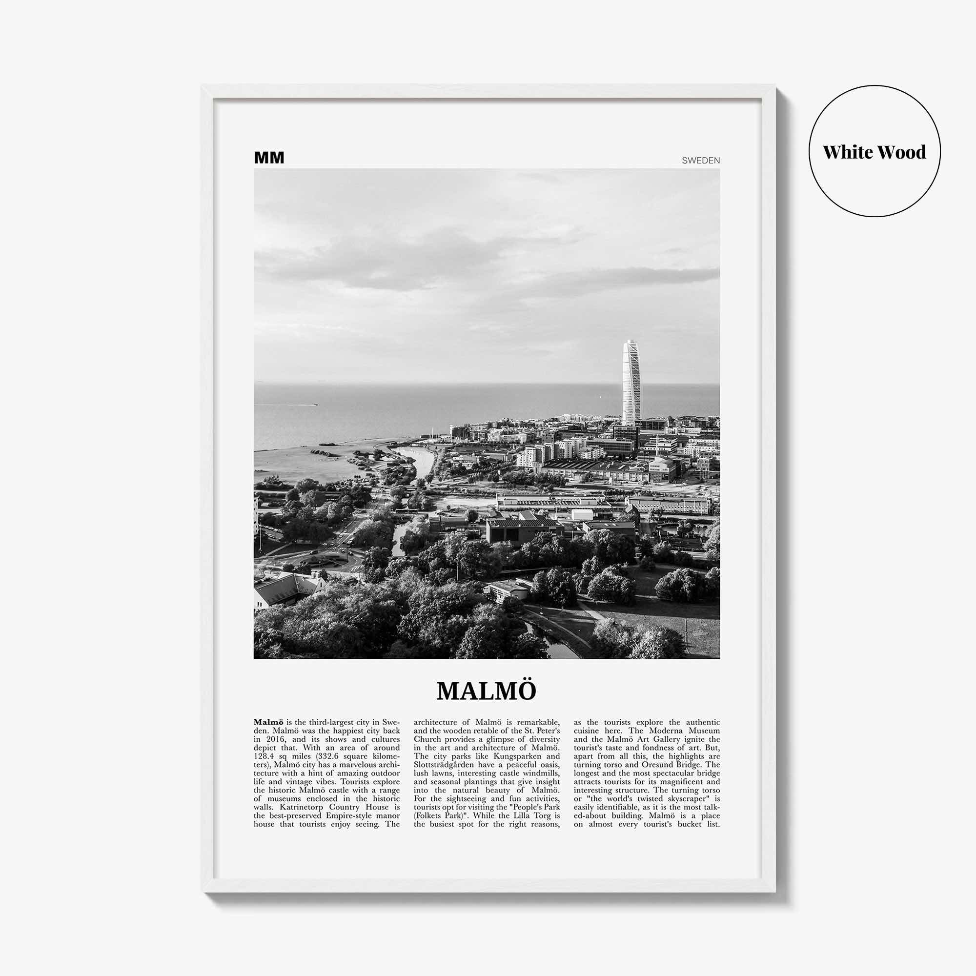 Malmo Print Black and White, Malmö Wall Art, Malmö Poster, Malmö Photo, Malmö Wall Décor, Malmö Map, Sweden