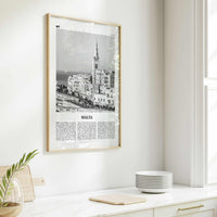 Malta Print Black and White, Malta Wall Art, Malta Poster, Malta Photo, Malta Wall Decor, Valletta, Birkirkara, Europe