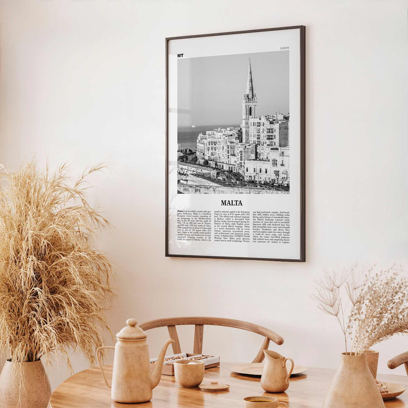 Malta Print Black and White, Malta Wall Art, Malta Poster, Malta Photo, Malta Wall Decor, Valletta, Birkirkara, Europe