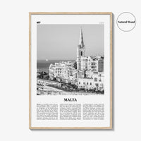 Malta Print Black and White, Malta Wall Art, Malta Poster, Malta Photo, Malta Wall Decor, Valletta, Birkirkara, Europe