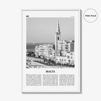 Malta Print Black and White, Malta Wall Art, Malta Poster, Malta Photo, Malta Wall Decor, Valletta, Birkirkara, Europe